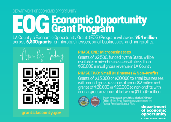 Flyer for an event hosted by the LA County Department of Economic Opportunity.