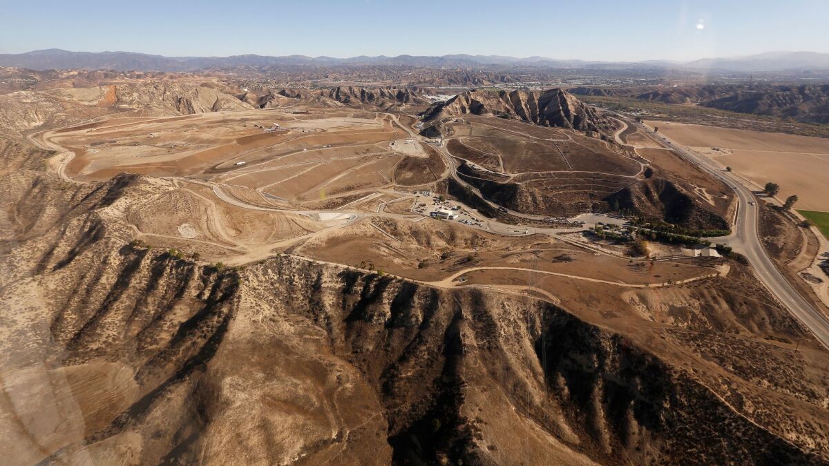 An aerial view of Chiquita Canyon Landfill.