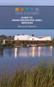Cover art for the unincorporated services guide for the second supervisorial district.