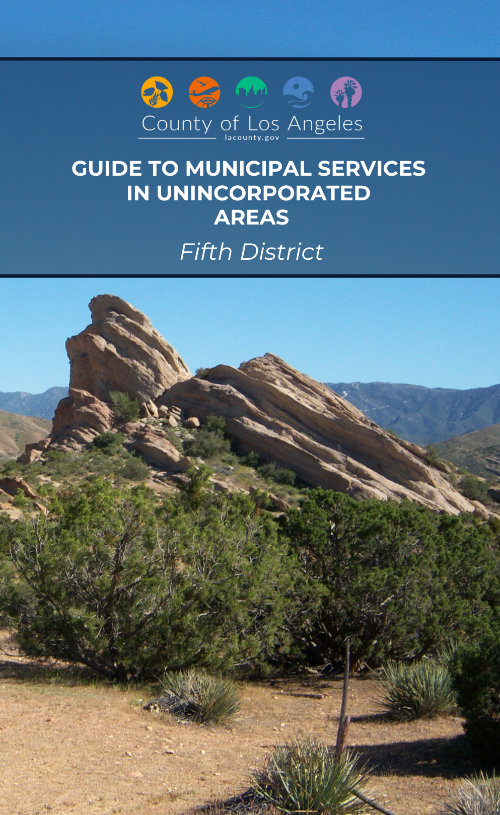 Cover art for the unincorporated services guide for the fourth supervisorial district.