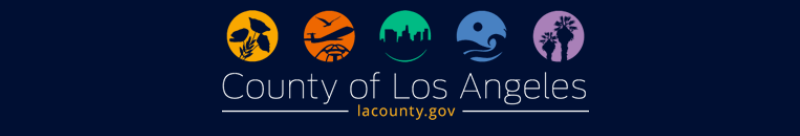 County of Los Angeles Logo with five icons representing each supervisorial district.